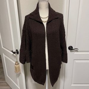Cabi- Chocolate Brown Sweater Repose Cape- Size XS/SM (#3702)